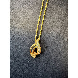 Vintage Christian Dior Woven Herringbone Necklace Gold Plated